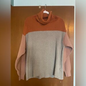 Free People Two-Tone Turtleneck Sweater